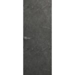 Invisible Solid Hidden Door with Handle | Planum 0010 Pietra with Black Hidden Frame Left-hand Inswing Black Frame | Concealed Hinges Lock Handle | Modern Frameless Doors
