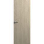 Invisible Solid Hidden Door with Handle | Planum 0010 Oak with Black Hidden Frame Left-hand Inswing Black Frame | Concealed Hinges Lock Handle | Modern Frameless Doors