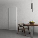 Hidden Barn | Basic 0111 Arctic White | Wood Veneer Doors | Magic Concealed Sliding Set | " - Image 4