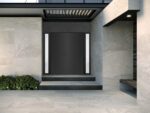 Front Exterior Prehung Metal - Plastic Double Doors / MANUX 8111 Matte Black / 2 Sidelites Exterior Windows / Office Commercial and Residential Doors Entrance Patio Garage - Image 4