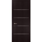 Modern Wood Interior Door with Hardware | Planum 0020 Wenge | Single Panel Frame Trims | Bathroom Bedroom Sturdy Doors