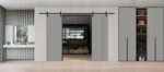Modern Double Barn Door | BASIC 0111 Dove Grey | 13FT Rail Track Set | Solid Panel Interior Doors - Image 2