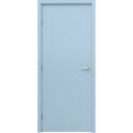 Firerated 90 Min Interior Door | 1888 Primed White | Single Flush Panel Metal Frame Handle " Left-hand Inswing
