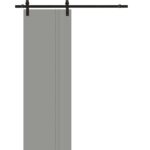 Modern Barn Door | BASIC 0111 Dove Grey | 6.6FT Rail Track Heavy Hardware Set | Solid Panel Interior Doors
