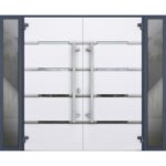 Front Exterior Prehung Steel Double Doors / Deux 1105 Gray Graphite / 2 Sidelight Exterior Windows / Stainless Inserts Single Modern Painted - Image 2