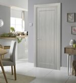 Pantry Kitchen Door with Hardware | Quadro 4111 Ginger Ash | Single Panel Frame Trims | Bathroom Bedroom Sturdy Doors - Image 2