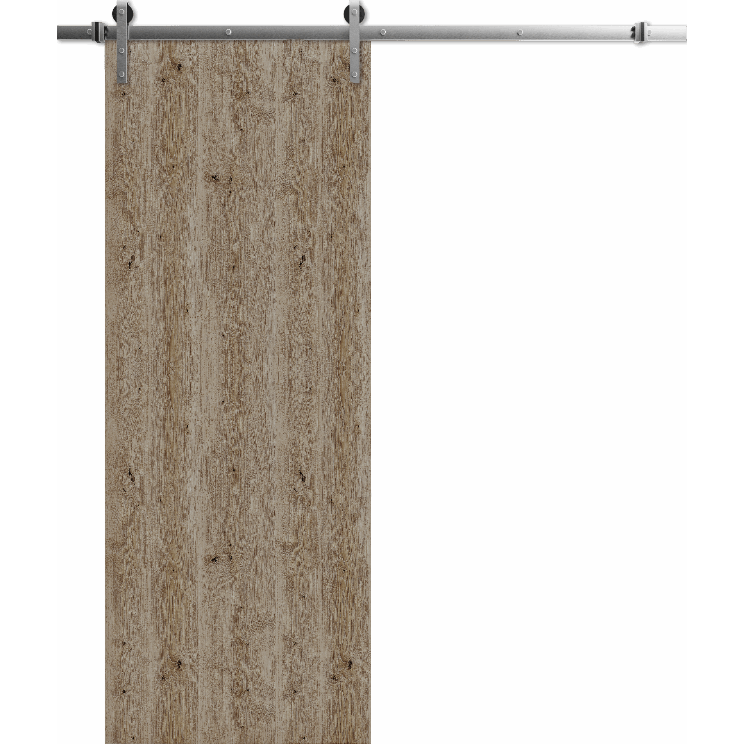 3001_barn_2_otqcknn4ccctd4q3 Modern Barn Door | BASIC 3001 Caramel Oak | 6.6FT Silver Rail Track Heavy Hardware Set | Solid Panel Interior Doors - Image 1