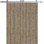 Modern Double Barn Door | BASIC 3001 Caramel Oak | 13FT Silver Rail Track Set | Solid Panel Interior Doors