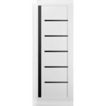 Slab Barn Door Panel | Quadro 4588 White Silk with Black Glass | Sturdy Finished Doors | Pocket Closet Sliding