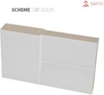 Slab Barn Door Panel | Quadro 4588 White Silk with Black Glass | Sturdy Finished Doors | Pocket Closet Sliding - Image 5