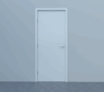 Firerated 90 Min Interior Door | 1888 Primed White | Single Flush Panel Metal Frame Handle " Left-hand Inswing - Image 2