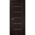 Modern Wood Interior Door with Hardware | Planum 0030 Wenge | Single Panel Frame Trims | Bathroom Bedroom Sturdy Doors