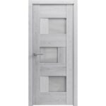 Solid French Door Frosted Glass | Sete 6933 Nordic White | Single Regular Panel Frame Trims Handle | Bathroom Bedroom Sturdy Doors