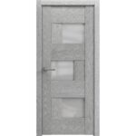 Solid French Door Frosted Glass | Sete 6933 Light Grey Oak | Single Regular Panel Frame Trims Handle | Bathroom Bedroom Sturdy Doors