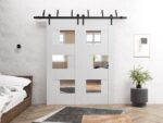 Slab Door Panel / Sete 6999 White Silk with Mirror / Modern Finished Doors / Pocket Closet Sliding Barn - Image 5