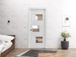 Sliding Pocket Door / Sete 6999 White Silk with Mirror / Kit Rail Hardware / MDF Interior Bedroom Modern Doors - Image 3