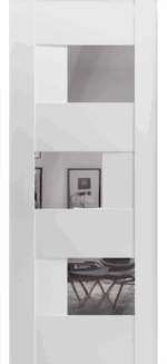 Slab Door Panel / Sete 6999 White Silk with Mirror / Modern Finished Doors / Pocket Closet Sliding Barn - Image 2