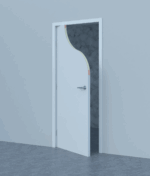 Firerated 90 Min Interior Door | 1888 Primed White | Single Flush Panel Metal Frame Handle " Left-hand Inswing - Image 3