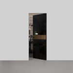 Invisible Solid Hidden Door with Handle | Termix 0801 Sahara Black with Black Hidden Frame " Left-hand Inswing Black Frame | Concealed Hinges Lock Handle | Modern Frameless Doors - Image 2