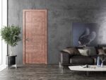 Modern Wood Interior Door with Hardware | Riviera 9015 Walnut | Single Panel Frame Trims | Bathroom Bedroom Sturdy Doors - Image 2