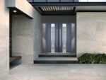 Front Exterior Prehung Steel Double Doors / Deux 0757 Gray Graphite / 2 Sidelight Exterior Windows / Stainless Inserts Single Modern Painted - Image 3