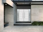 Front Exterior Prehung Steel Double Doors / Deux 1705 White Enamel / 2 Sidelight Exterior Black Windows / Stainless Inserts Single Modern Painted - Image 3