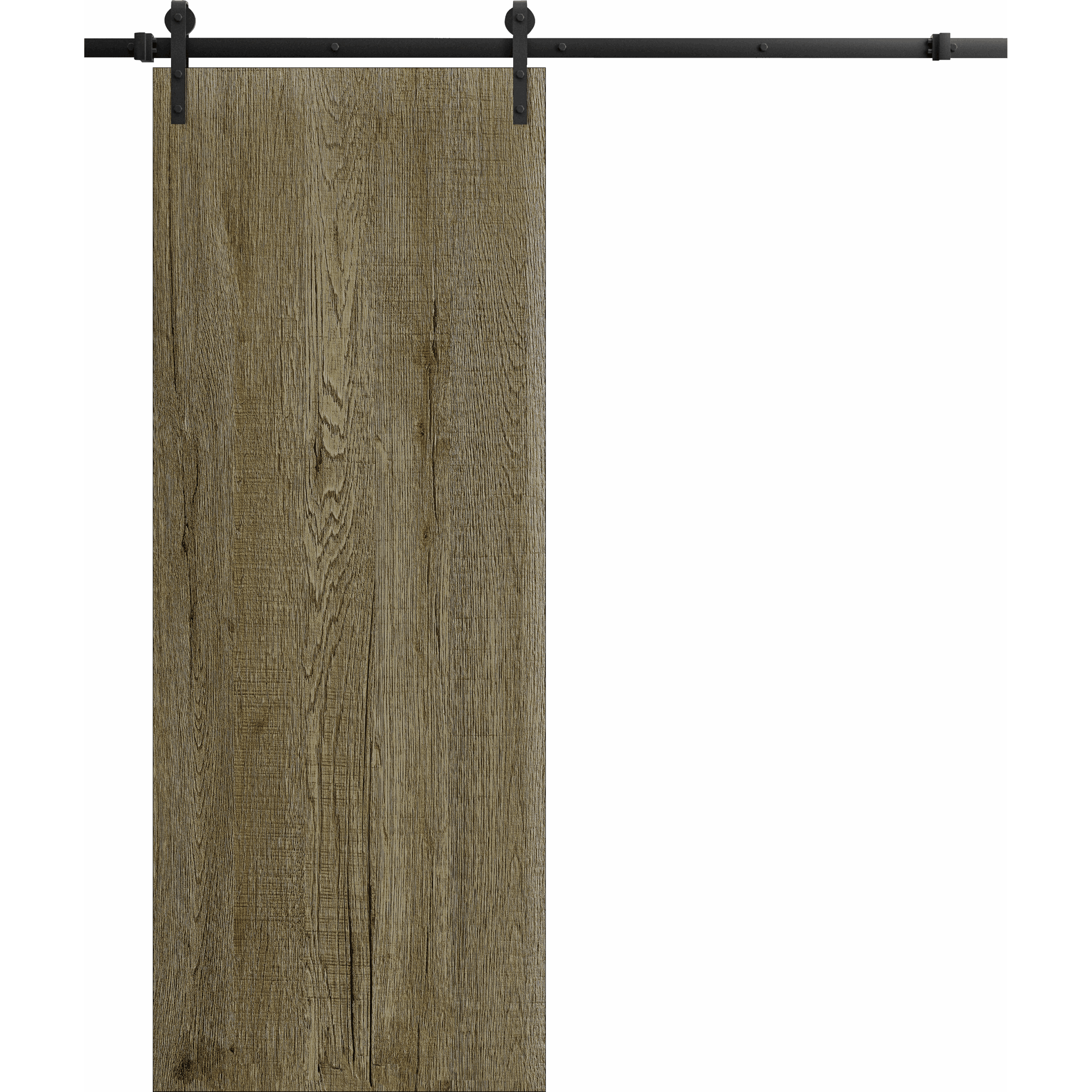 barn_black_mmebuup04lnthln1 Modern Barn Door | BASIC 3001 Antique Oak | 6.6FT Rail Track Heavy Hardware Set | Solid Panel Interior Doors - Image 1