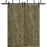 Sliding Closet Barn Bypass Doors | BASIC 3001 Antique Oak | Modern 6.6ft Rails Hardware Set | Wood Solid Bedroom Wardrobe Doors