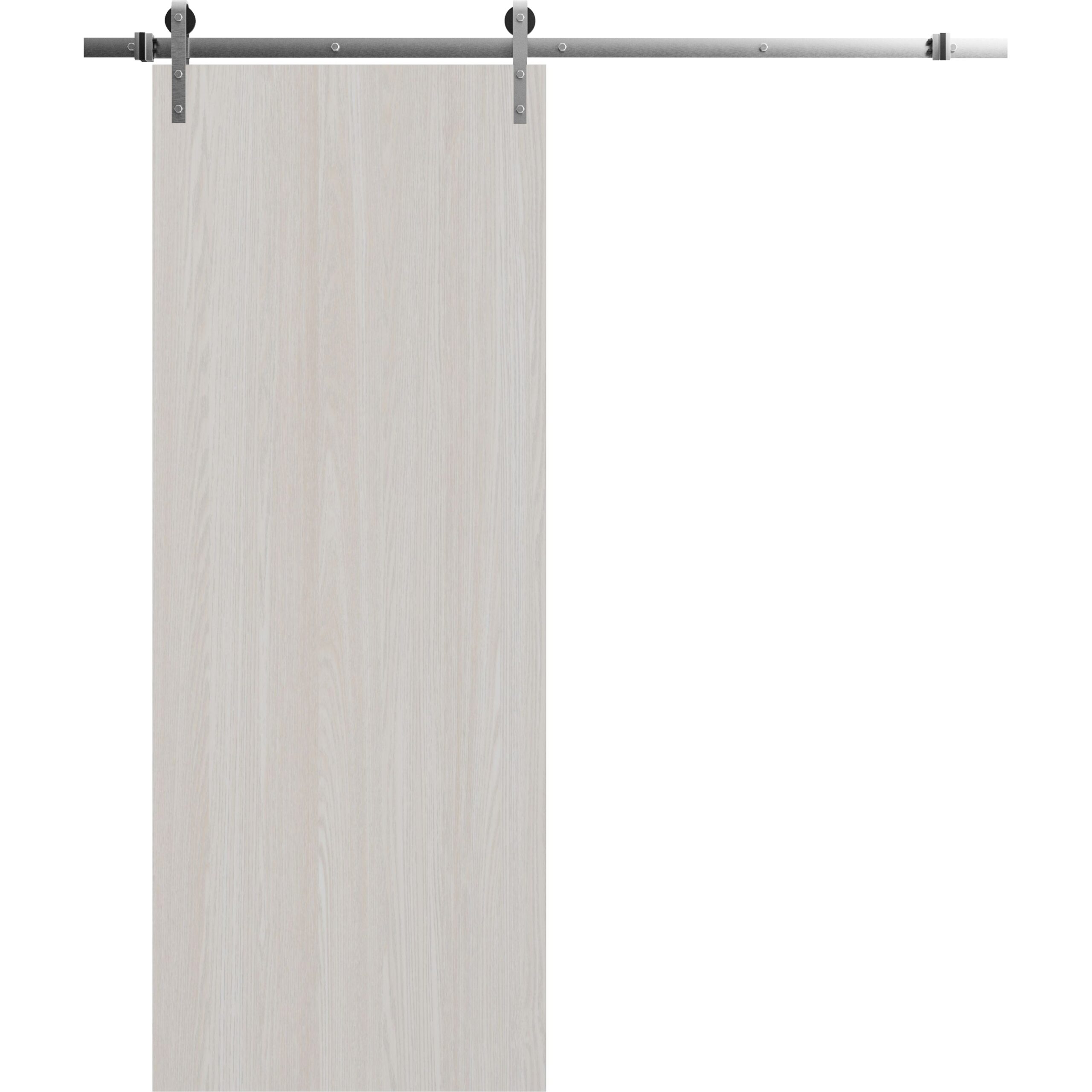 barn_silver_19ad02d9-d90c-43e3-a32e-2f5d636ca397_zxgitrl3h4enhcrz Modern Barn Door | BASIC 3001 Ash | 6.6FT Silver Rail Track Heavy Hardware Set | Solid Panel Interior Doors - Image 1