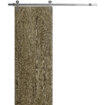 Modern Barn Door | BASIC 3001 Antique Oak | 6.6FT Silver Rail Track Heavy Hardware Set | Solid Panel Interior Doors