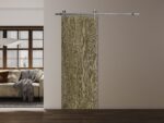 Modern Barn Door | BASIC 3001 Antique Oak | 6.6FT Silver Rail Track Heavy Hardware Set | Solid Panel Interior Doors - Image 2