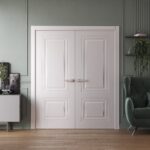 Interior Double Doors | BASIC 9772 White | Wood Interior Solid Panel Frame | Closet Bedroom Doors - Image 2