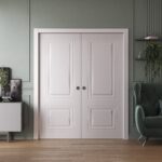 Sliding Double Pocket Doors | BASIC 9772 White | Kit Rail Hardware | Solid Wood Interior Bedroom Doors - Image 2