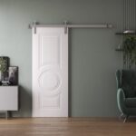 Barn Door | BASIC 9801 White | 6.6FT Silver Rail Track Heavy Hardware Set | Solid Panel Interior Doors - Image 2