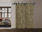 Sliding Closet Barn Bypass Doors | BASIC 3001 Antique Oak | Modern 6.6ft Rails Hardware Set | Wood Solid Bedroom Wardrobe Doors - Image 2