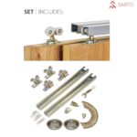 Sliding Closet Bypass Doors | BASIC 3001 Walnut | Rails Hardware Set | Wood Solid Bedroom Wardrobe Doors - Image 4