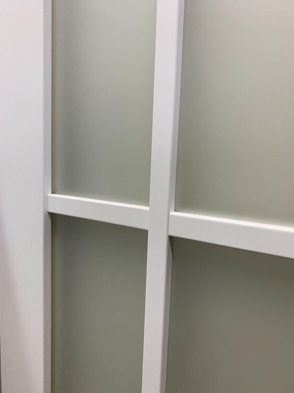 Solid French Double Clear Glass Doors 12 Lites | Felicia 3355 White Silk | Single Regural Panel Frame Trims | Bathroom Bedroom Sturdy Doors - Image 3