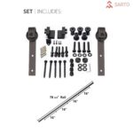 Sturdy Barn Door 12 Lites | Felicia 3312 Ginger Ash with Frosted Glass | 6.6FT Rail Hangers Heavy Hardware Set | Solid Panel Interior Doors - Image 3