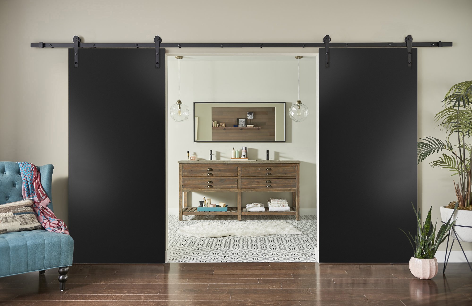 Slab Barn Door Panel | Planum 0010 Matte Black | Sturdy Finished Modern Doors | Pocket Closet Sliding - Image 3