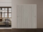 Sliding Closet Bypass Doors | BASIC 3001 Oak | Rails Hardware Set | Wood Solid Bedroom Wardrobe Doors - Image 2