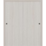 Sliding Closet Bypass Doors | BASIC 3001 Ash | Rails Hardware Set | Wood Solid Bedroom Wardrobe Doors