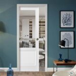 Sliding French Pocket Door with | Lucia 1533 White Silk with Clear Glass | Kit Trims Rail Hardware | Solid Wood Interior Bedroom Sturdy Doors - Image 2