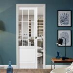 Sliding French Pocket Door with | Felicia 3599 White Silk with Clear Glass | Kit Trims Rail Hardware | Solid Wood Interior Bedroom Sturdy Doors - Image 2