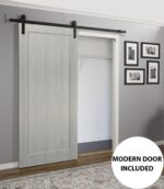Sliding Barn Door with Hardware | Quadro 4111 Ginger Ash | 6.6FT Rail Hangers Sturdy Set | Wooden Solid Panel Interior Doors - Image 2