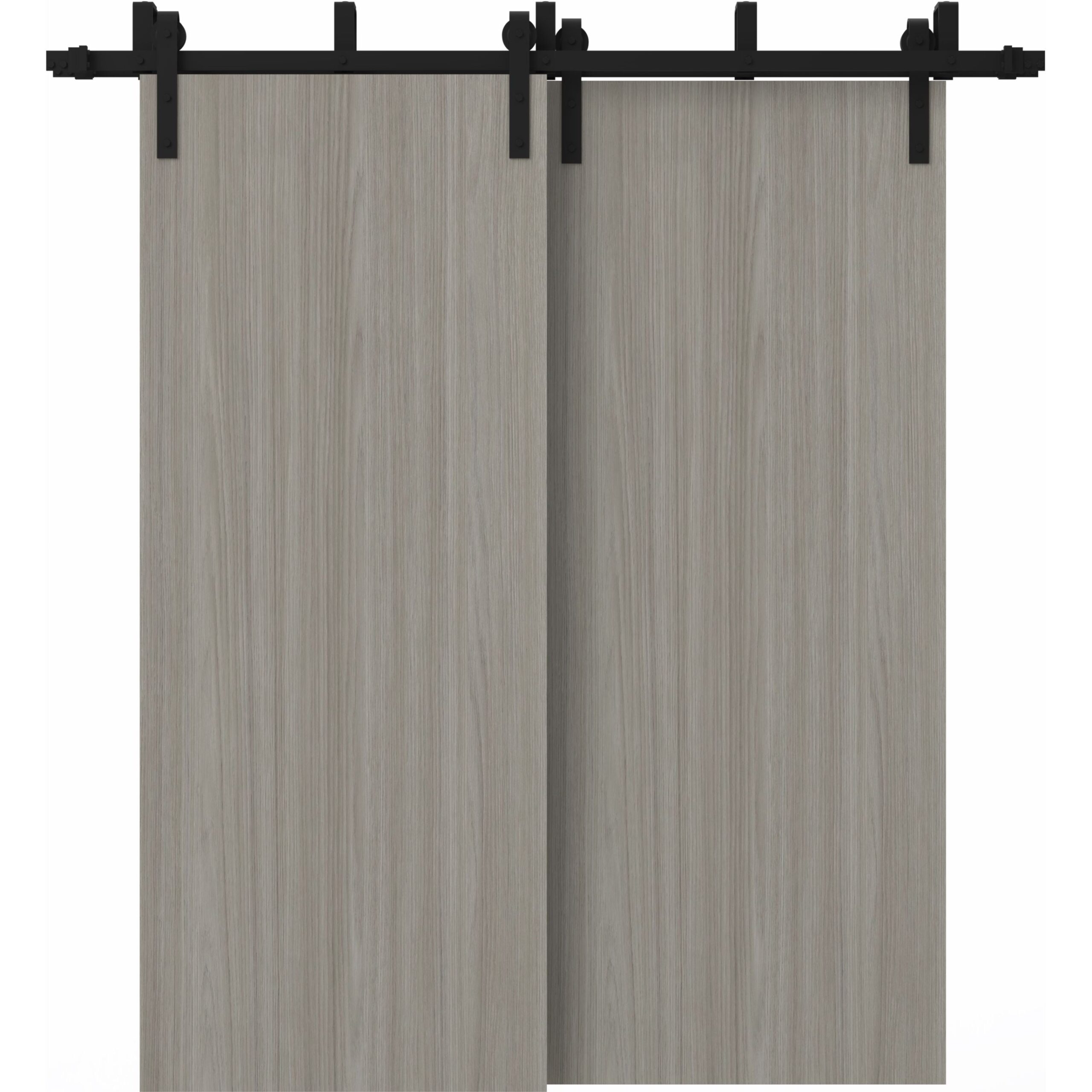door_3.0_oak_double_vzlgjyridoraefxt Sliding Closet Barn Bypass Doors | BASIC 3001 Oak | Modern 6.6ft Rails Hardware Set | Wood Solid Bedroom Wardrobe Doors - Image 1
