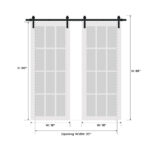Sliding Double Barn Doors with Hardware | Planum 0017 Natural Veneer and Aluminum Strips | 13FT Rail Hangers Sturdy Set (Silver) | Modern Solid Panel Interior Hall Bedroom Bathroom Door- (2* ) - Image 6