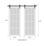 Sturdy Double Barn Door with | Felicia 3599 White Silk with Clear Glass | 13FT Rail Hangers Heavy Set | Solid Panel Interior Doors - Image 6