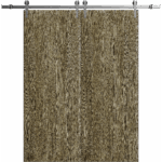 Modern Double Barn Door | BASIC 3001 Antique Oak | 13FT Silver Rail Track Set | Solid Panel Interior Doors