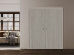 Sliding Closet Double Bi-fold Doors | BASIC 3001 Oak | Sturdy Tracks Moldings Trims Hardware Set | Wood Solid Bedroom Wardrobe Doors - Image 2