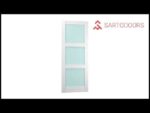 Slab Barn Door Panel | Lucia 2588 White Silk with Rain Glass | Sturdy Finished Doors | Pocket Closet Sliding -"-Rain Glass - Image 3